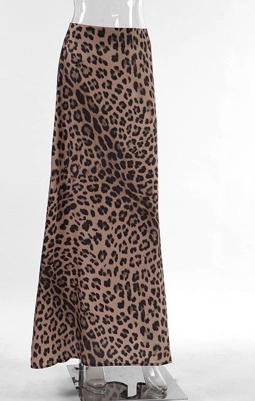 Miss Sparkling |Leopard Print Midi Skirt