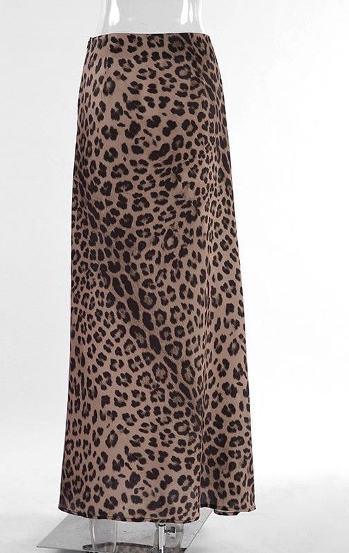 Miss Sparkling |Leopard Print Midi Skirt