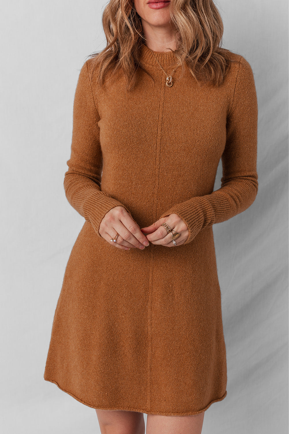 Madeline Ribbed Mini Sweater Dress-2