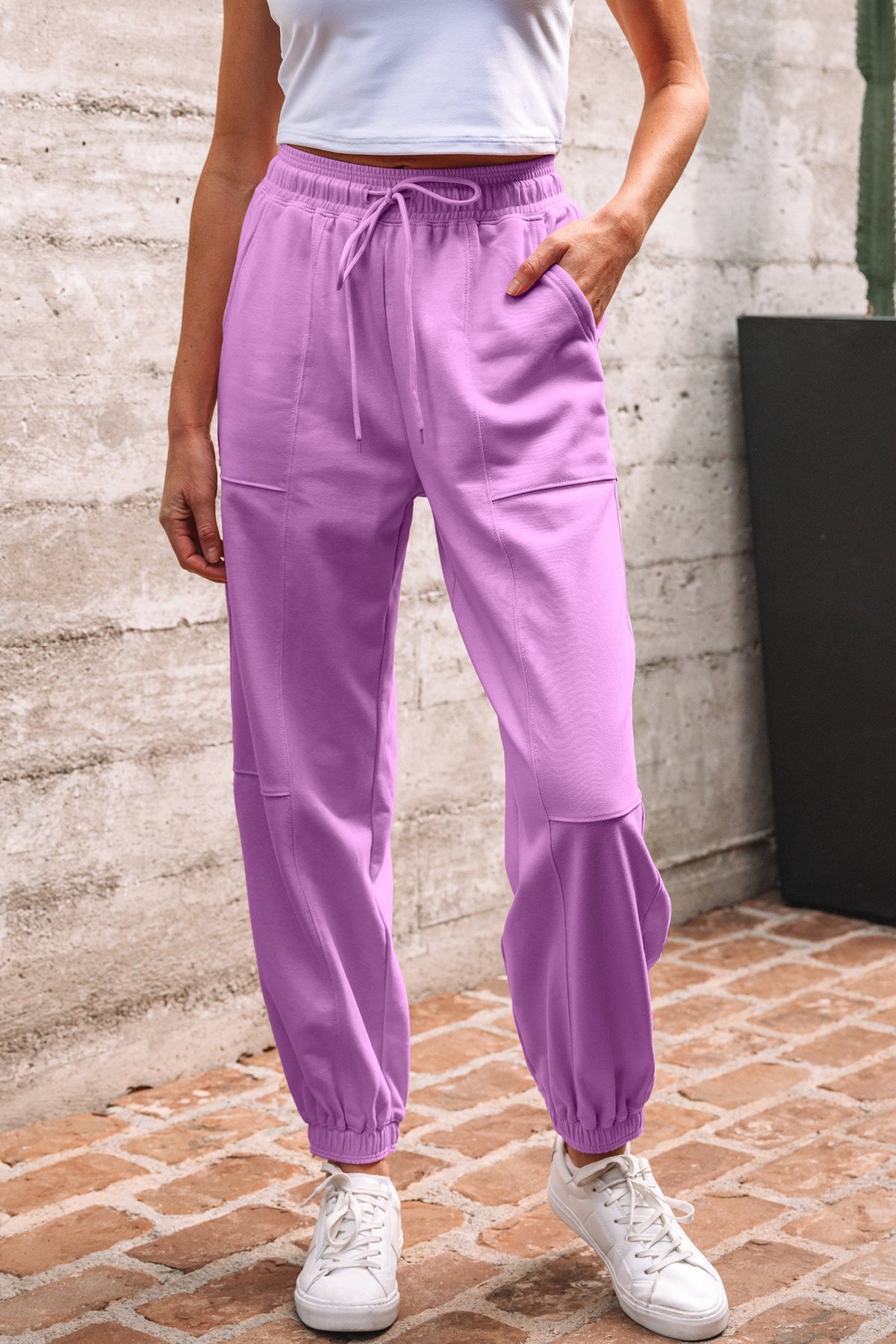 Antonella Solid Color Jogger Pants-0