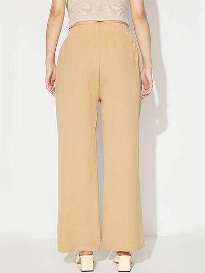 Wide Leg Pants with Pockets for Women in Opaque Style