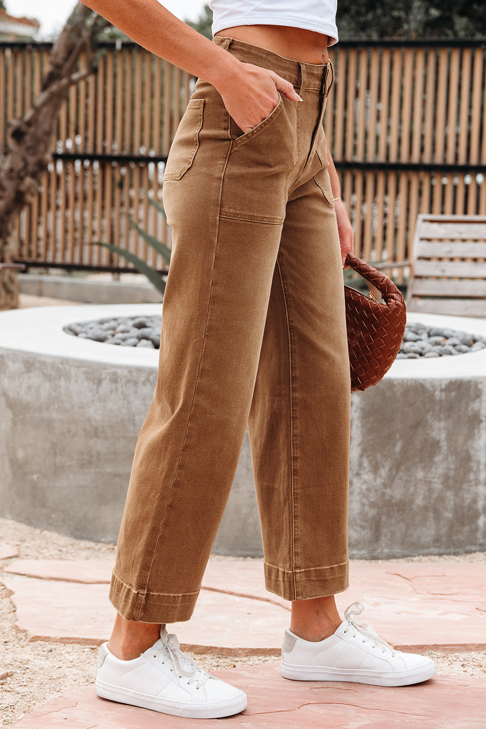 Courtney Cropped High Rise Wide Leg Jeans-2