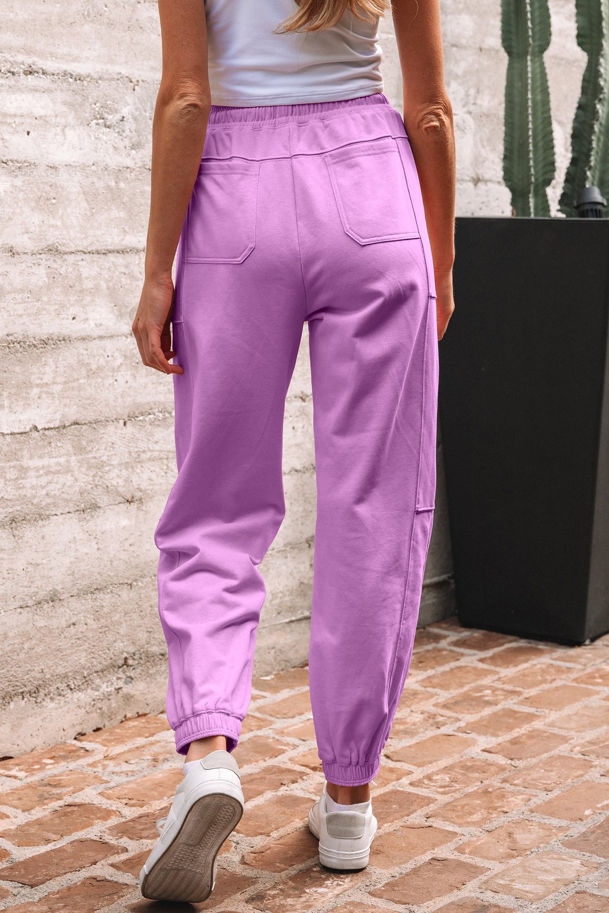 Antonella Solid Color Jogger Pants-1