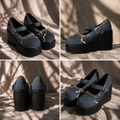 Denim style platform shoes
