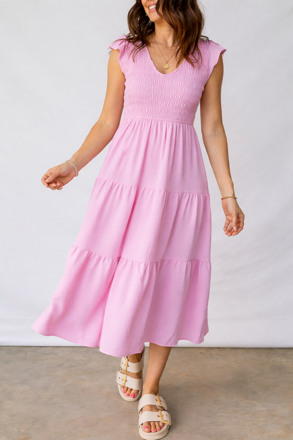 Treasure Flare Tiered Midi Dress-2