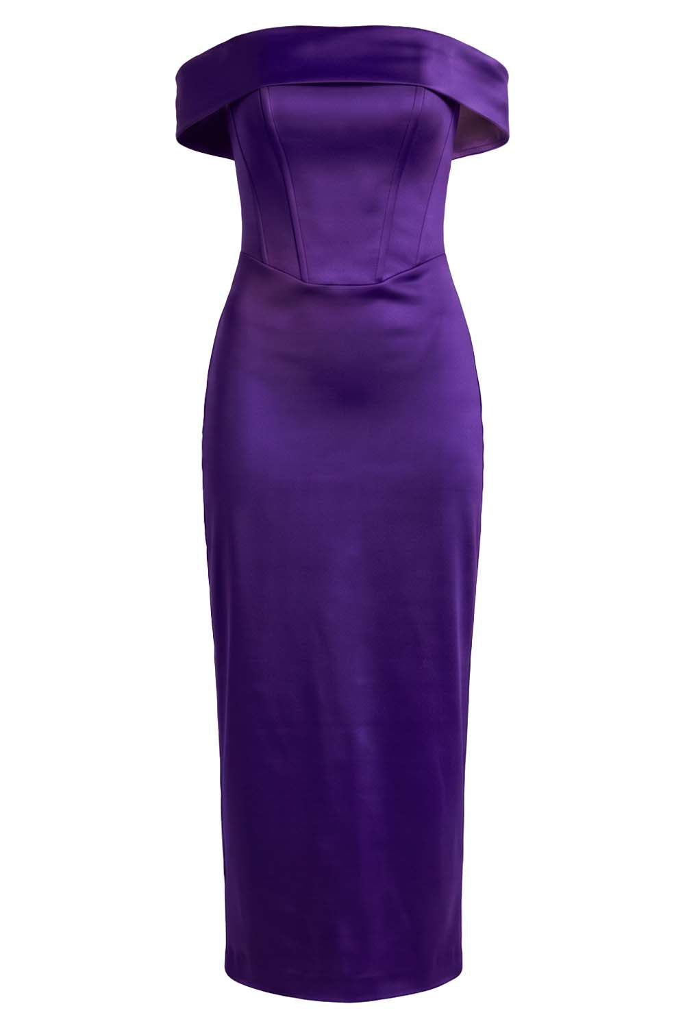 CELESTINE Strapless Column Evening Dress - Royal Purple