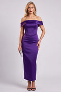 CELESTINE Strapless Column Evening Dress - Royal Purple