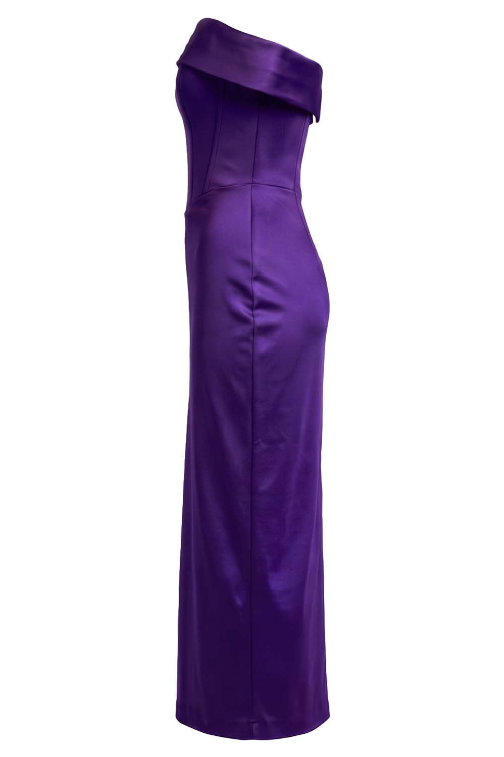 CELESTINE Strapless Column Evening Dress - Royal Purple
