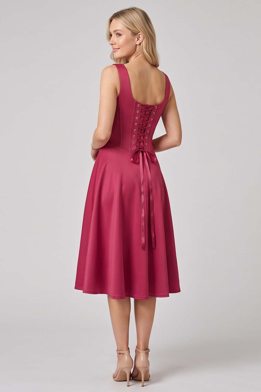 MIRABELLE Corset Sundress - Deep Raspberry