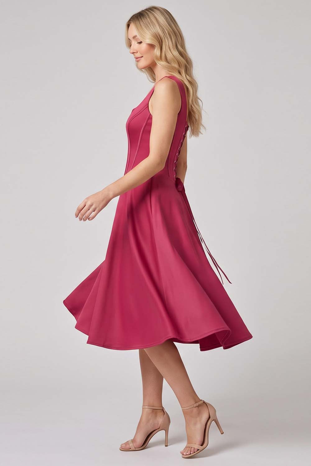 MIRABELLE Corset Sundress - Deep Raspberry