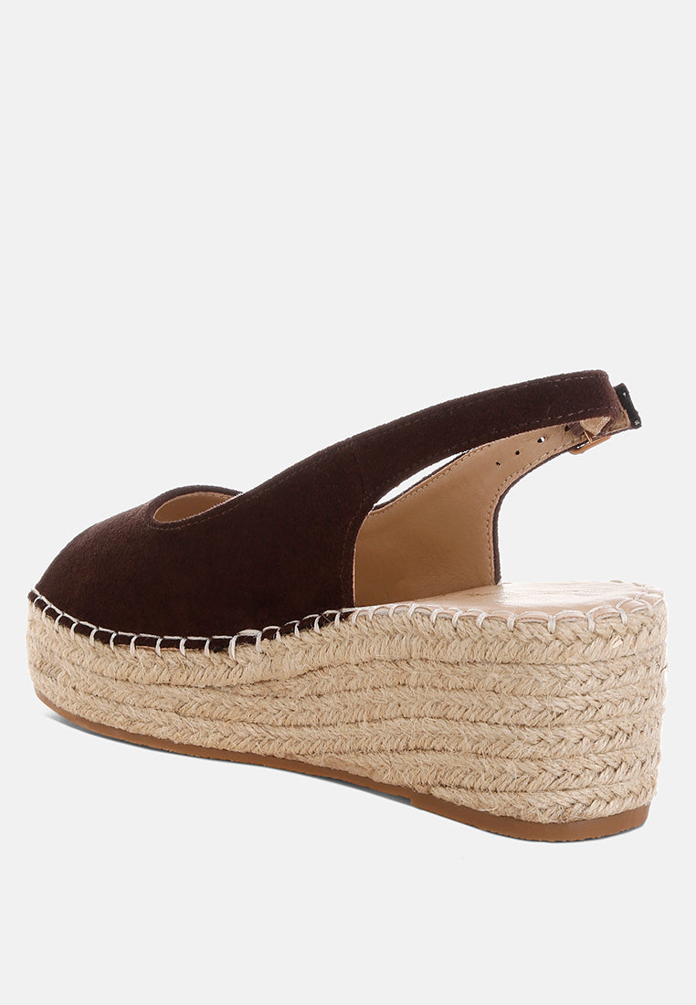 Georna Peep-Toe Espadrille Wedges