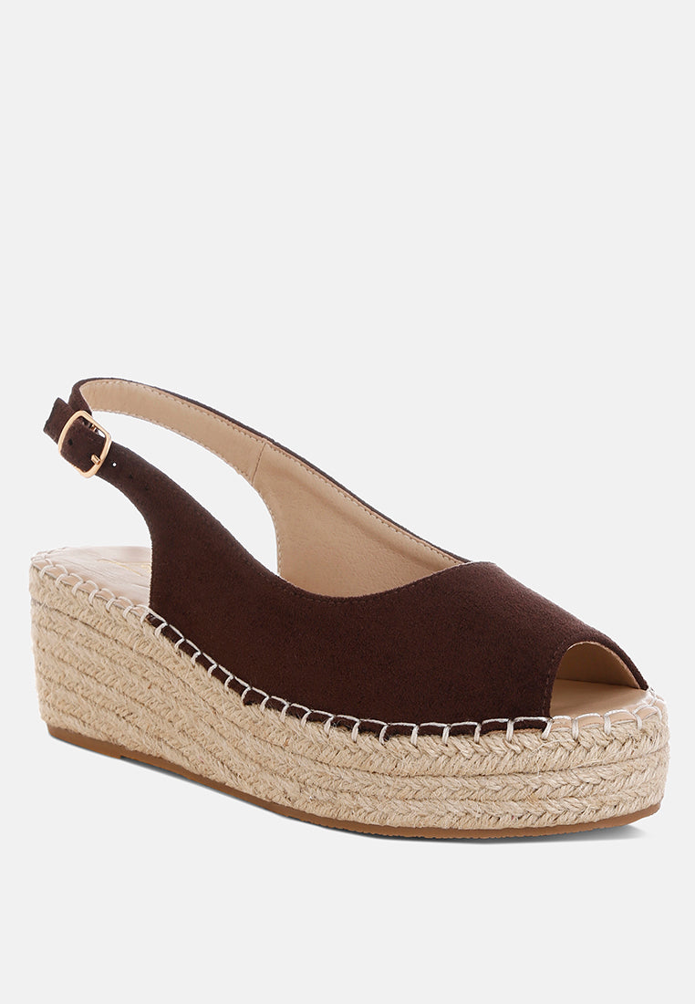 Georna Peep-Toe Espadrille Wedges