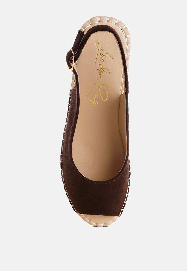 Georna Peep-Toe Espadrille Wedges