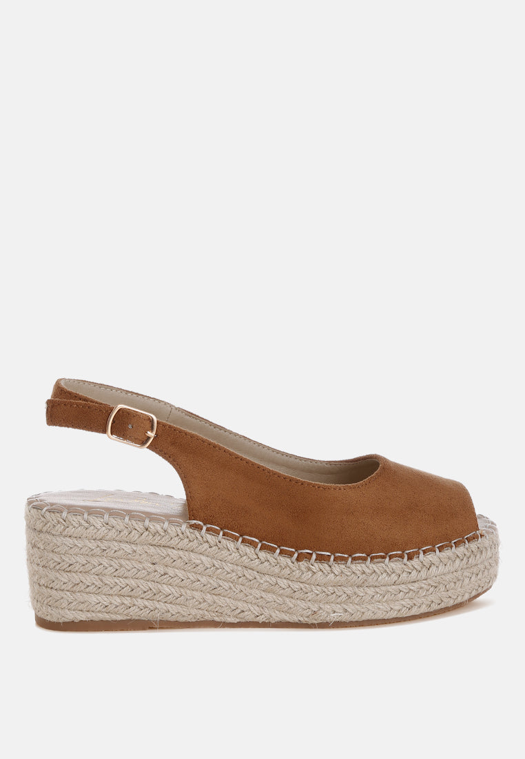 Georna Peep-Toe Espadrille Wedges