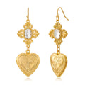 Palace retro temperament earrings, Spring and Autumn fashion peach heart earrings, higher-end earrings, French earrings