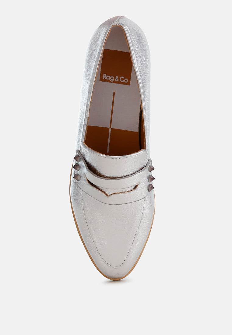 Potania Penny Strap Metallic Loafers