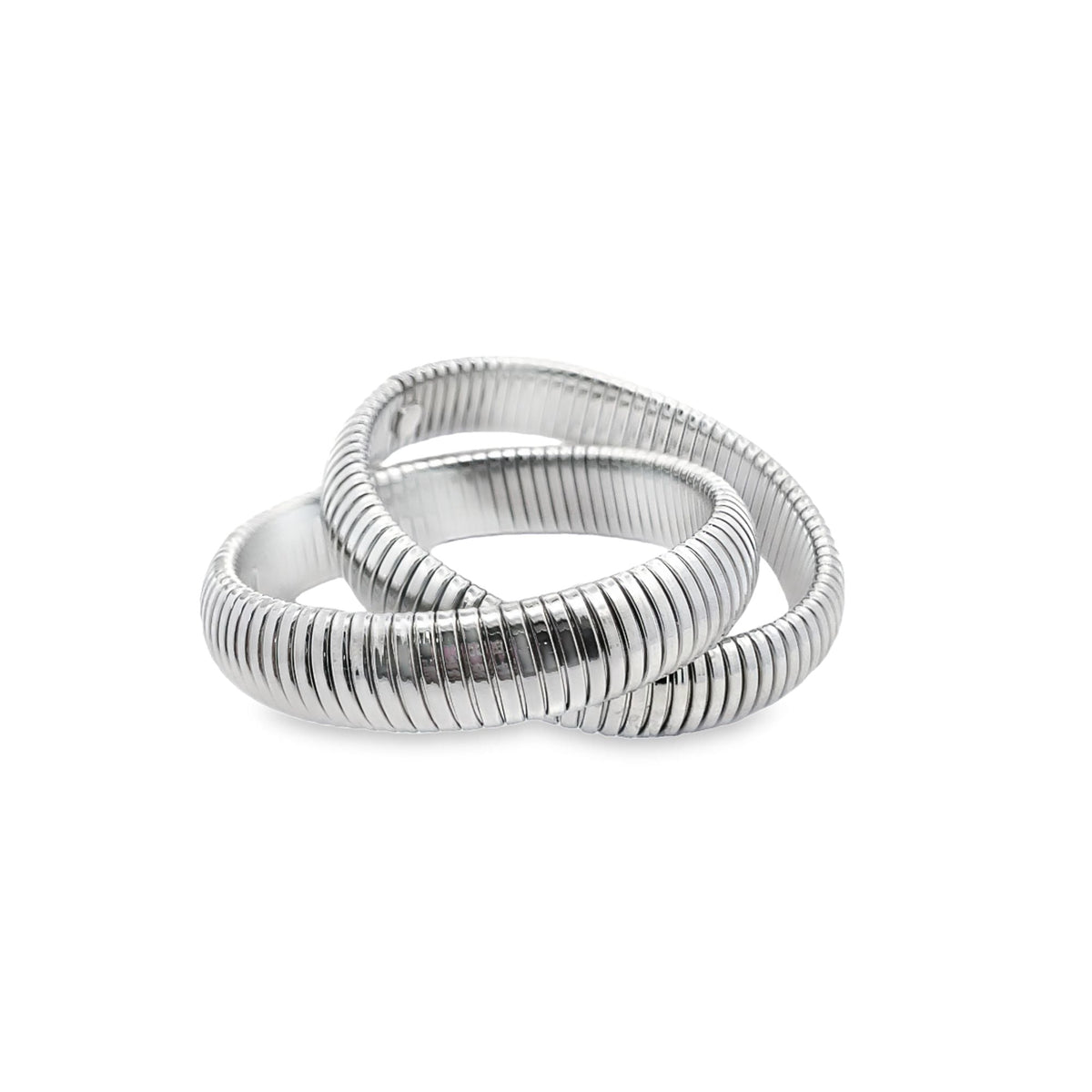 Intertwined 14mm Wide Coil Styled Bangle (B127)
