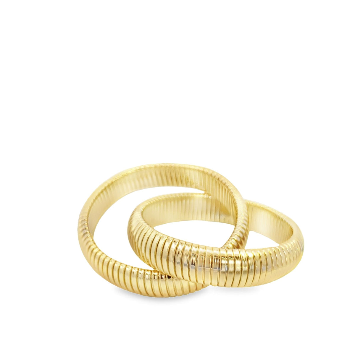 Intertwined 14mm Wide Coil Styled Bangle (B127)