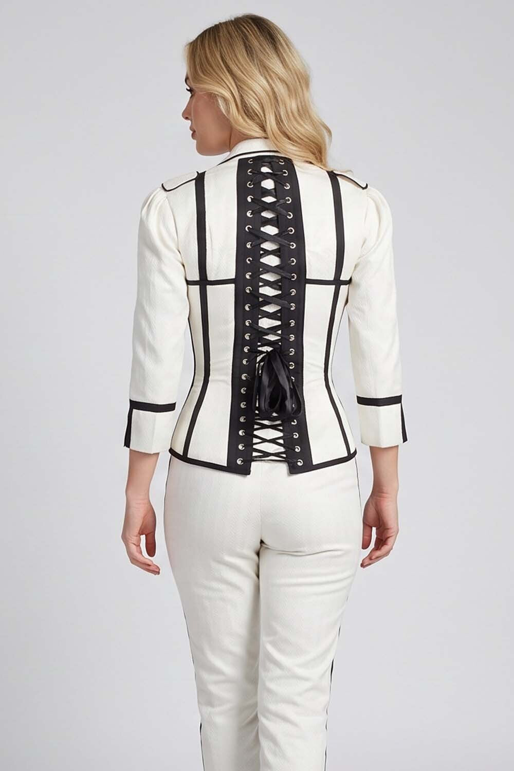 Ivory Tandra Steampunk Double Breasted Corset Jacket