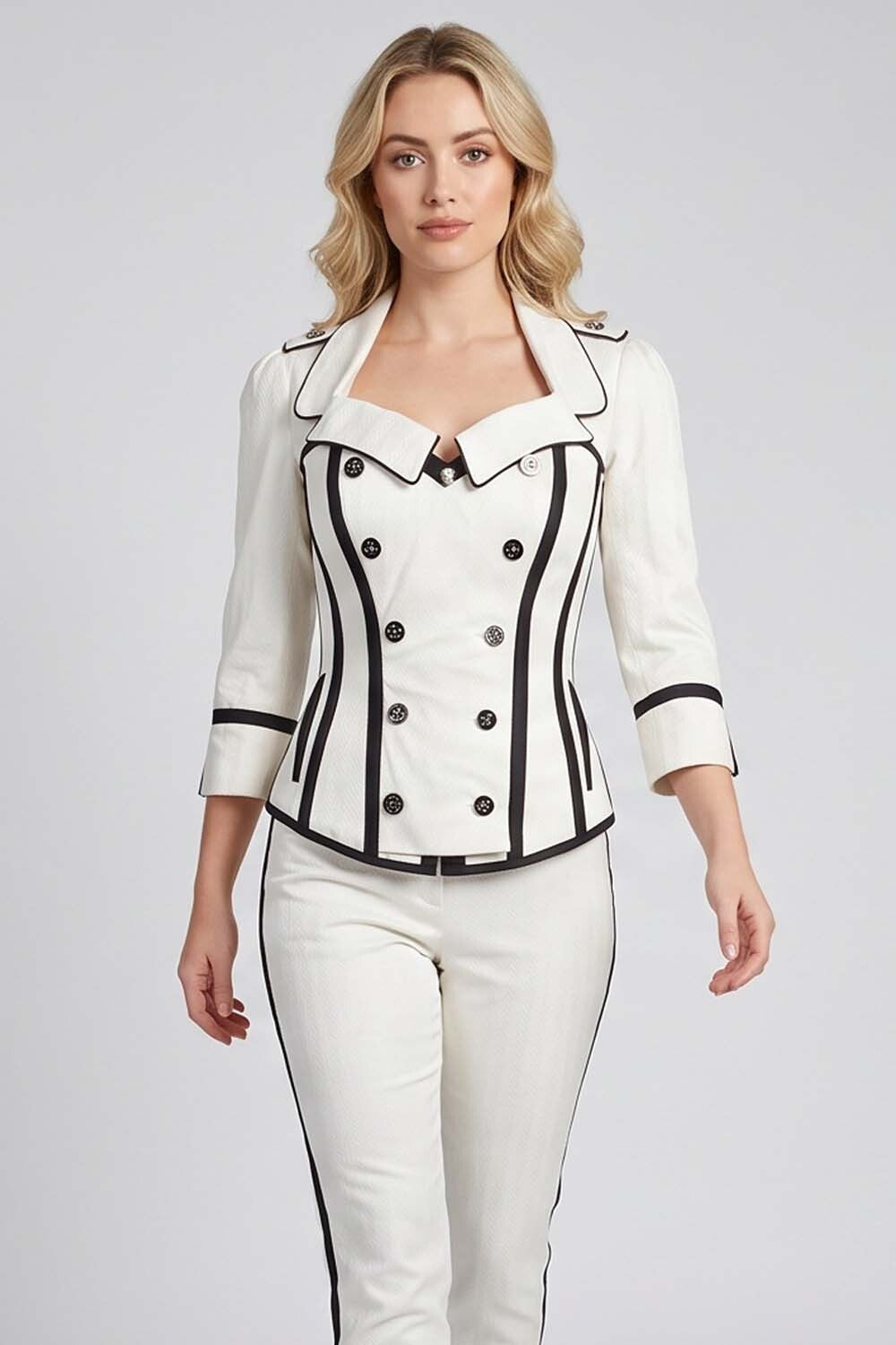 Ivory Tandra Steampunk Double Breasted Corset Jacket