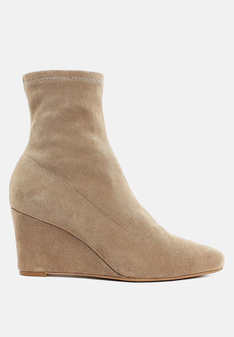 Yara Stretch Fit Wedge Heel Sock Boots