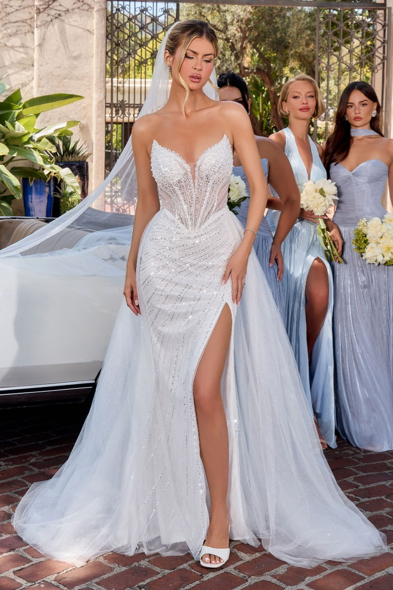 Beaded Sweetheart Strapless Mermaid Wedding Gown