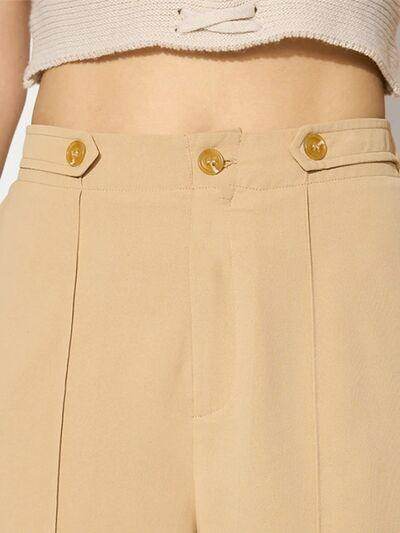 Wide Leg Pants with Pockets for Women in Opaque Style
