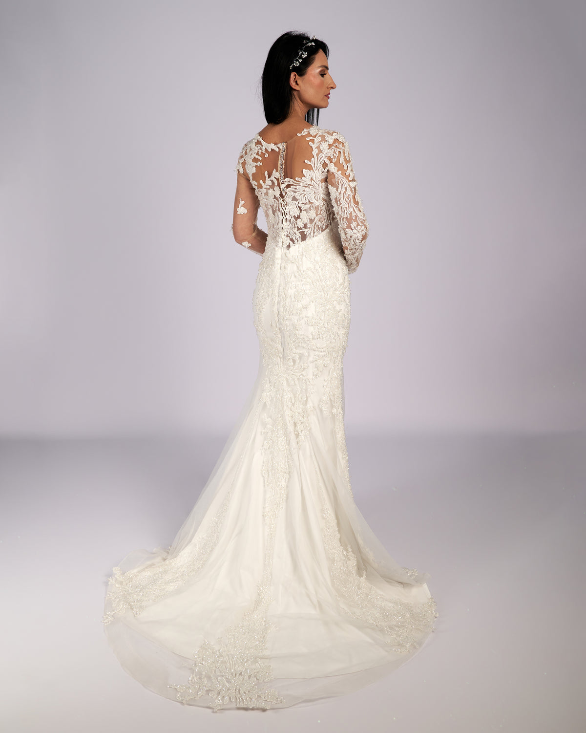 Estelle Rhinestone Hand Beaded Mermaid  Bridal Gown