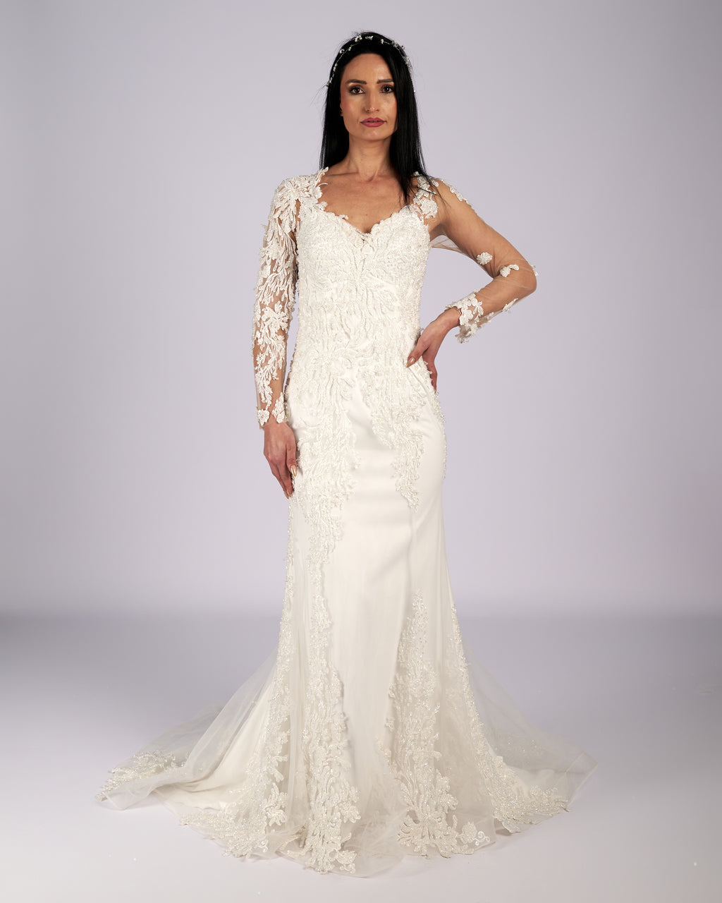 Estelle Rhinestone Hand Beaded Mermaid  Bridal Gown