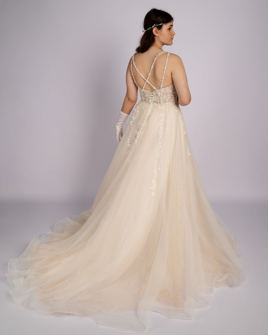 Elisana Nude Princess Wedding dress