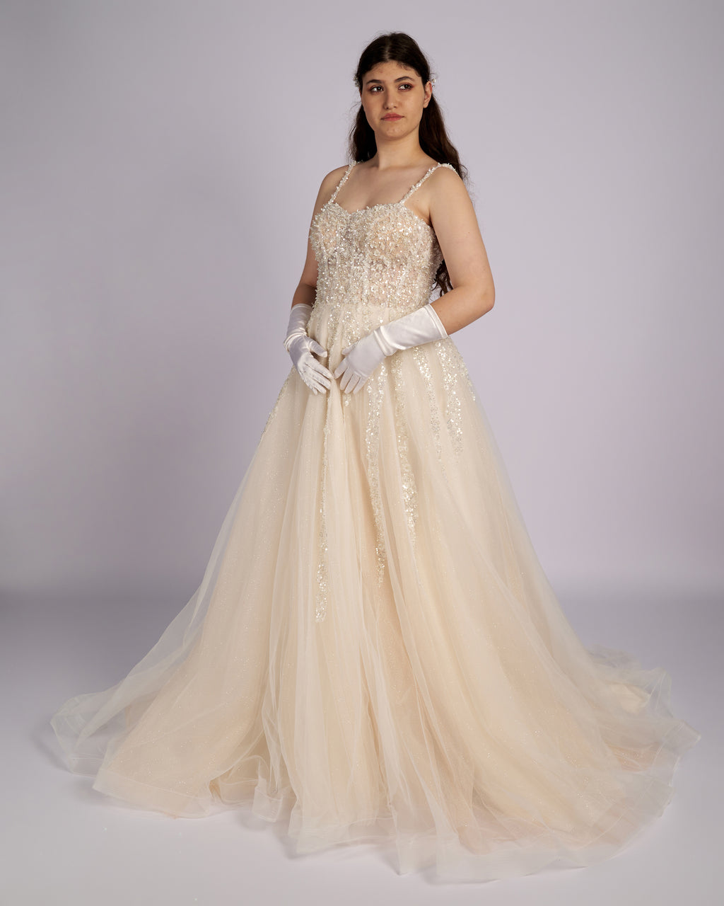 Elisana Nude Princess Wedding dress
