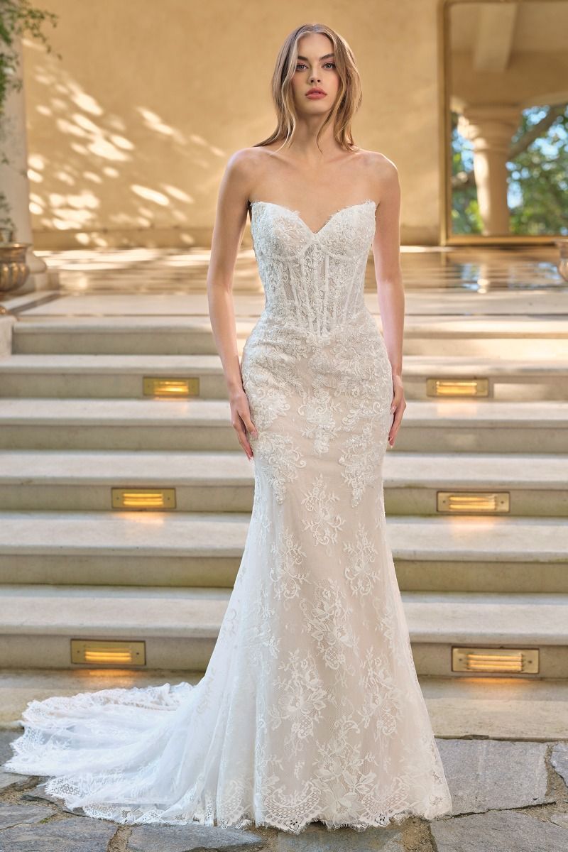 Beaded Sweetheart Long Sleeve Mermaid Wedding Dress