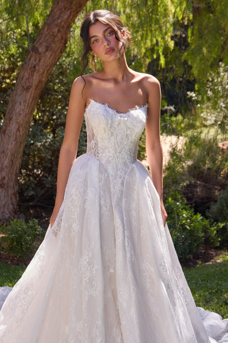 Off-Shoulder Lace Long Sleeve A-Line Wedding Dress